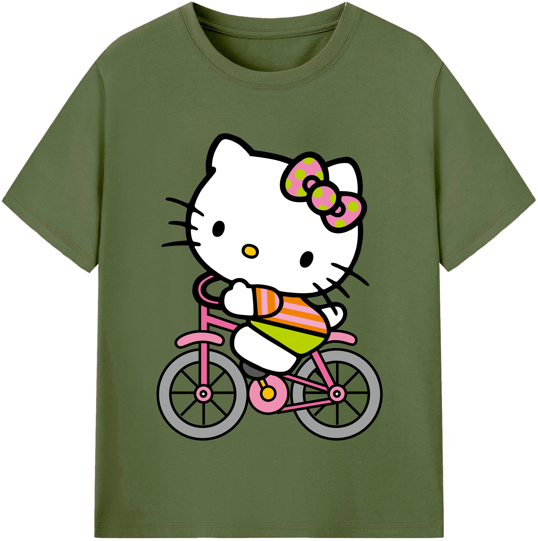 （画像用） Hello Kitty ハローキティ 綿100％半袖Tシャツ（フロントプリント）